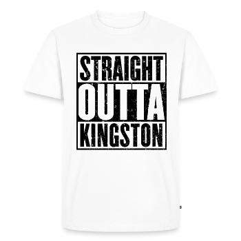 Straight Outta Kingston Vintage - Men's Premium Organic T-Shirt - white - Front - Nico (187cm)