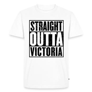 Straight Outta Victoria Vintage - T-shirt Premium bio Homme - blanc - Devant - Nico (187cm)