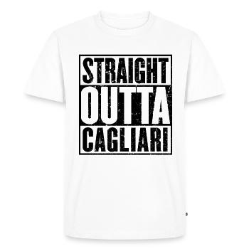 Straight Outta Cagliari - Men's Premium Organic T-Shirt - white - Front - Nico (187cm)