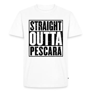 Droite Outta Pescara - T-shirt Premium bio Homme - blanc - Devant - Nico (187cm)