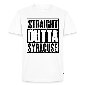 Straight Outta Syracuse - Men's Premium Organic T-Shirt - white - Front - Nico (187cm)