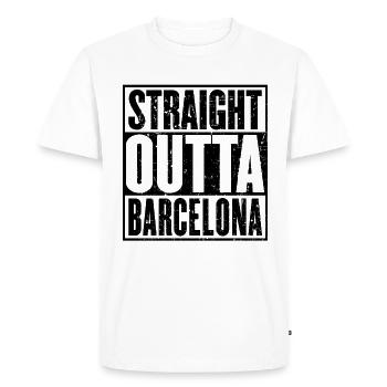 Straight Outta Barcelona - Men's Premium Organic T-Shirt - white - Front - Nico (187cm)