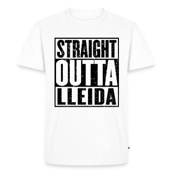 Droite Outta Lleida - T-shirt Premium bio Homme - blanc - Devant - Nico (187cm)