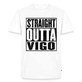 Straight Outta Vigo - Men's Premium Organic T-Shirt - white - Front - Nico (187cm)