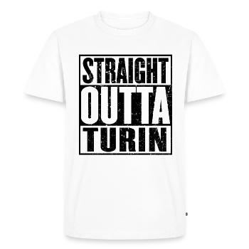 Straight Outta Turin Vintage - T-shirt Premium bio Homme - blanc - Devant - Nico (187cm)