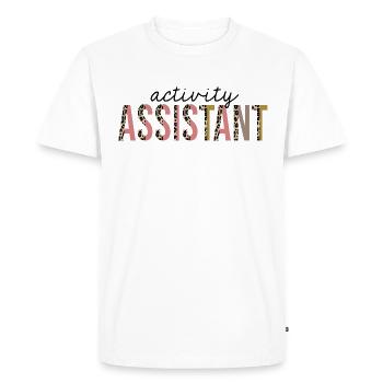 Activity Assistant Leopard Print Funny - Men's Premium Organic T-Shirt - white - Front - Nico (187cm)