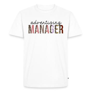 Advertising Manager Leopard Print Funny - Men's Premium Organic T-Shirt - white - Front - Nico (187cm)