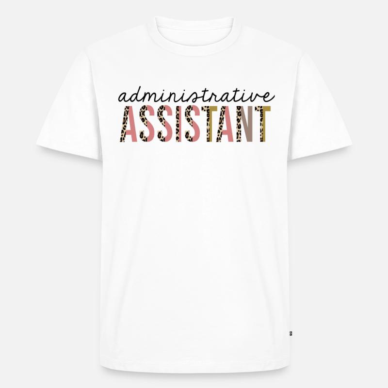 Verwaltungsassistent-Leopard-Druck lustig - Männer Premium Bio T-Shirt - Weiß