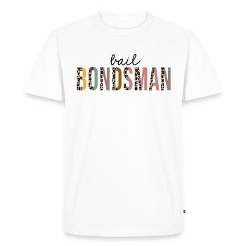 Bail Bondsman Leopard Print Drôle - T-shirt Premium bio Homme - blanc - Devant - Nico (187cm)
