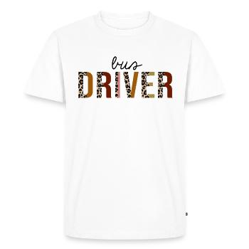 Bus Driver Leopard Print Funny - Men's Premium Organic T-Shirt - white - Front - Nico (187cm)