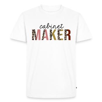 Ébéniste Imprimé Léopard Drôle - T-shirt Premium bio Homme - blanc - Devant - Nico (187cm)