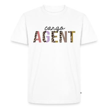 Cargo Agent Leopard Print Funny - Men's Premium Organic T-Shirt - white - Front - Nico (187cm)