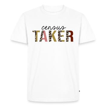 Census Taker Leopard Print Funny - Men's Premium Organic T-Shirt - white - Front - Nico (187cm)