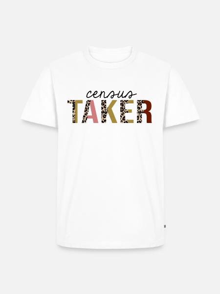 Census Taker Leopard Print Funny - Men's Premium Organic T-Shirt - white