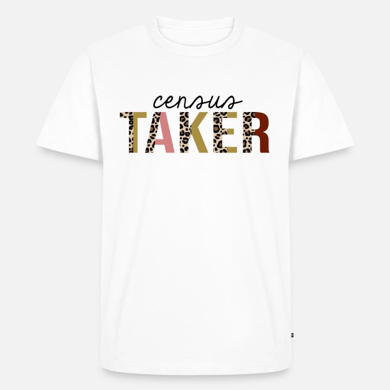 Census Taker Leopard Print Funny - Men's Premium Organic T-Shirt - white