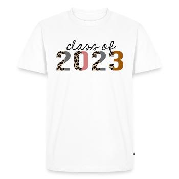 classe de 2023 Leopard Print Funny - T-shirt Premium bio Homme - blanc - Devant - Nico (187cm)