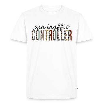 Air Traffic Controller Leopard Print Funny - Men's Premium Organic T-Shirt - white - Front - Nico (187cm)