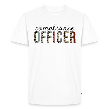 Officier de conformité imprimé léopard drôle - T-shirt Premium bio Homme - blanc - Devant - Nico (187cm)