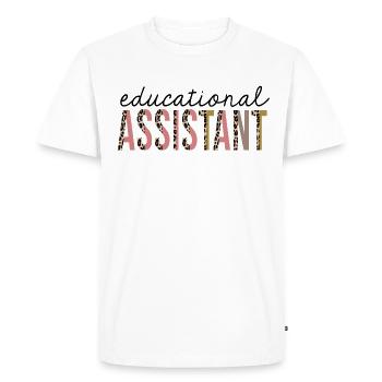Educational Assistant Leopard Print Funny - Men's Premium Organic T-Shirt - white - Front - Nico (187cm)