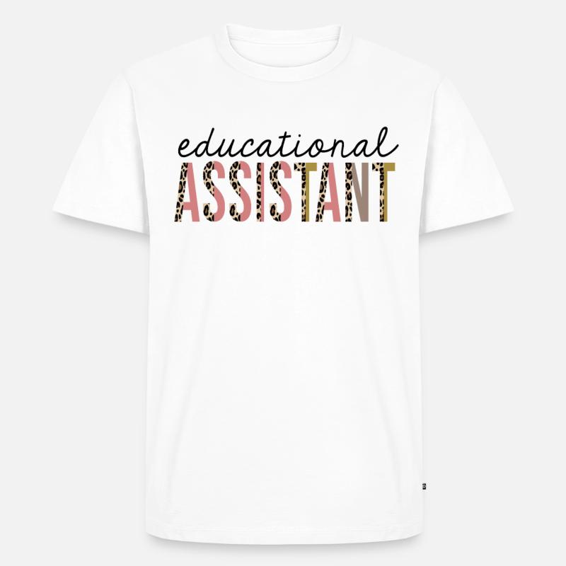 Pädagogischer Assistent Leopard Print Funny - Männer Premium Bio T-Shirt - Weiß