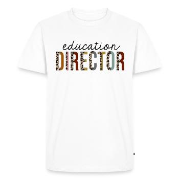 Directeur de l’éducation Leopard Print Funny - T-shirt Premium bio Homme - blanc - Devant - Nico (187cm)