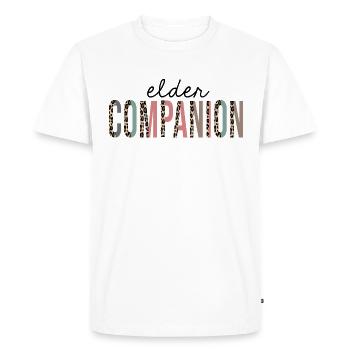 Elder Companion Leopard Print Funny - Men's Premium Organic T-Shirt - white - Front - Nico (187cm)