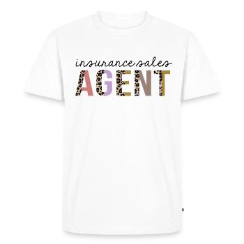 Insurance Sales Agent Leopard Print Funny - Men's Premium Organic T-Shirt - white - Front - Nico (187cm)