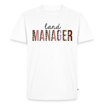 Land manager Leopard Print Funny - Men's Premium Organic T-Shirt - white - Front - Nico (187cm)