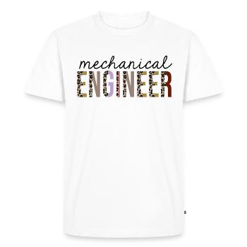 Mechanical Engineer Leopard Print Funny - Men's Premium Organic T-Shirt - white - Front - Nico (187cm)