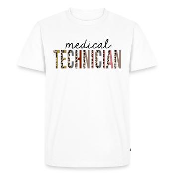 Medical Technician Leopard Print Funny - Men's Premium Organic T-Shirt - white - Front - Nico (187cm)