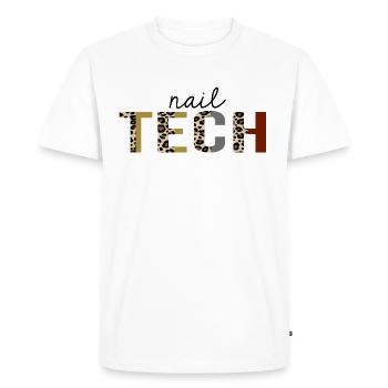 Nail Tech Leopard Print Funny - Men's Premium Organic T-Shirt - white - Front - Nico (187cm)