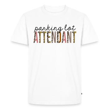 Préposé au stationnement Leopard Print Drôle - T-shirt Premium bio Homme - blanc - Devant - Nico (187cm)