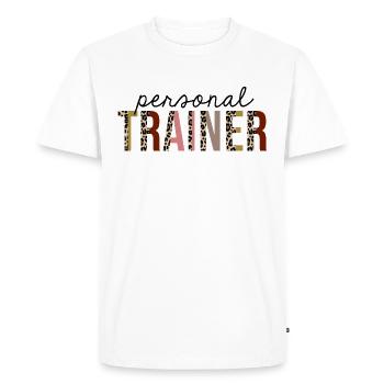 Personal Trainer Leopard Print Funny - Men's Premium Organic T-Shirt - white - Front - Nico (187cm)