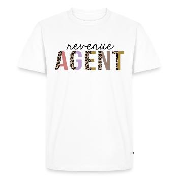 Revenue Agent Leopard Print Funny - Men's Premium Organic T-Shirt - white - Front - Nico (187cm)