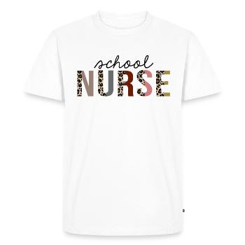 school nurse Leopard Print Funny - Men's Premium Organic T-Shirt - white - Front - Nico (187cm)
