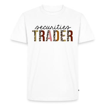 Securities Trader Leopard Print Funny - Men's Premium Organic T-Shirt - white - Front - Nico (187cm)