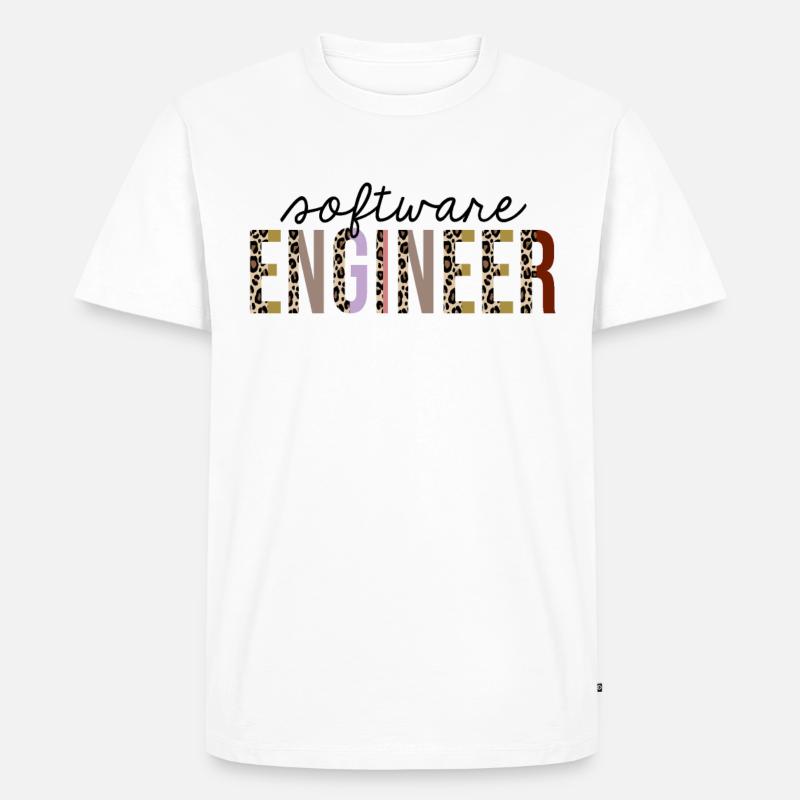 Softwareentwickler Leopard Print Funny - Männer Premium Bio T-Shirt - Weiß
