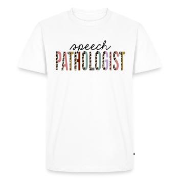 Orthophoniste Leopard Print Drôle - T-shirt Premium bio Homme - blanc - Devant - Nico (187cm)
