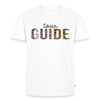 Tour Guide Leopard Print Funny - Men's Premium Organic T-Shirt - white - Front - Nico (187cm)
