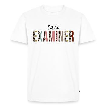 Examinateur fiscal Leopard Print Drôle - T-shirt Premium bio Homme - blanc - Devant - Nico (187cm)