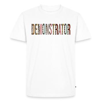 Demonstrator - Men's Premium Organic T-Shirt - white - Front - Nico (187cm)