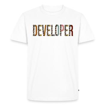 Promoteur - T-shirt Premium bio Homme - blanc - Devant - Nico (187cm)