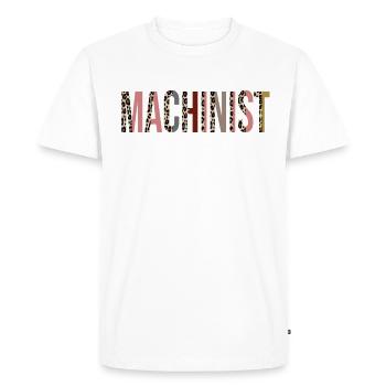 Machiniste - T-shirt Premium bio Homme - blanc - Devant - Nico (187cm)