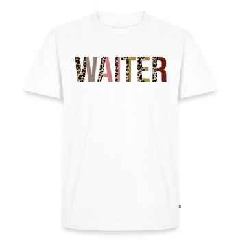 Waiter - Men's Premium Organic T-Shirt - white - Front - Nico (187cm)