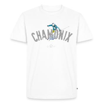 Chamonix French Alps - T-shirt Premium bio Homme - blanc - Devant - Nico (187cm)