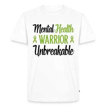 Mental Health Warrior Unbreakable Mental Health - Men's Premium Organic T-Shirt - white - Front - Nico (187cm)