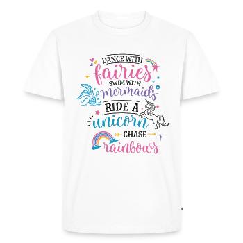 Dansez avec les fées nager avec les sirènes Pitl Cith - T-shirt Premium bio Homme - blanc - Devant - Nico (187cm)