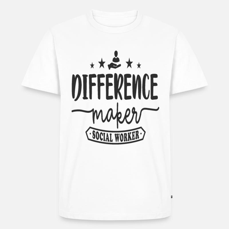 Difference Maker Sozialarbeiter - Männer Premium Bio T-Shirt - Weiß