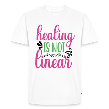 La guérison n’est pas linéaire Matière de santé mentale - T-shirt Premium bio Homme - blanc - Devant - Nico (187cm)