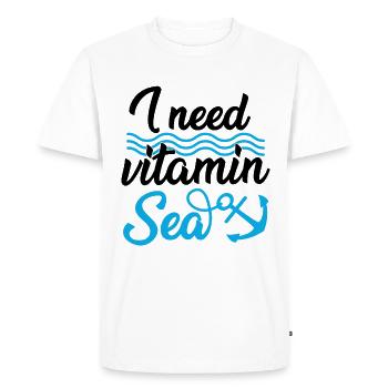 J’ai besoin de vitamines sea protection Support - T-shirt Premium bio Homme - blanc - Devant - Nico (187cm)